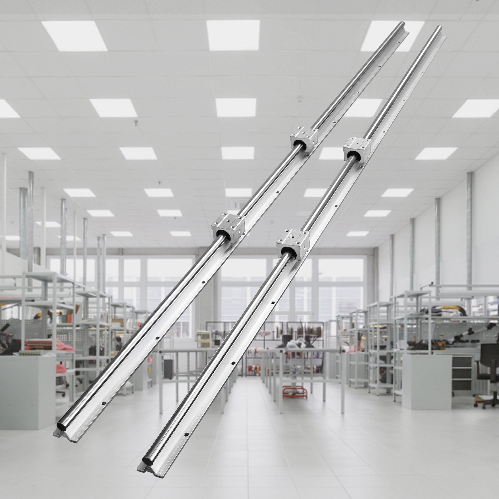 Saw Accessories: VEVOR Linear Guide Rail Set, SBR20 1500mm, 2 PCS 59 in/1500 mm SBR20 Guide Rails and 4 PCS SBR20UU Slide Blocks, Linear Rails and Bearings Kit for Automated Machines DIY Project CNC Router Machines