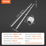 Saw Accessories: VEVOR Linear Guide Rail Set, SBR20 2200mm, 2 PCS 86.6 in/2200 mm SBR20 Guide Rails and 4 PCS SBR20UU Slide Blocks, Linear Rails and Bearings Kit for Automated Machines DIY Project CNC Router Machines