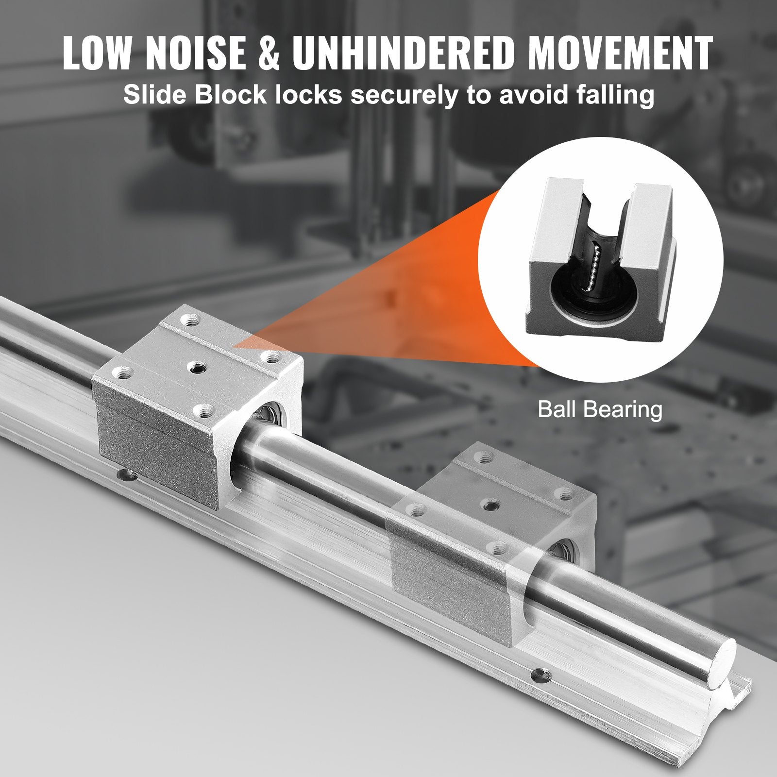 Saw Accessories: VEVOR Linear Guide Rail Set, SBR20 800mm, 2 PCS 31.5 in/800 mm SBR20 Guide Rails and 4 PCS SBR20UU Slide Blocks, Linear Rails and Bearings Kit for Automated Machines DIY Project CNC Router Machines