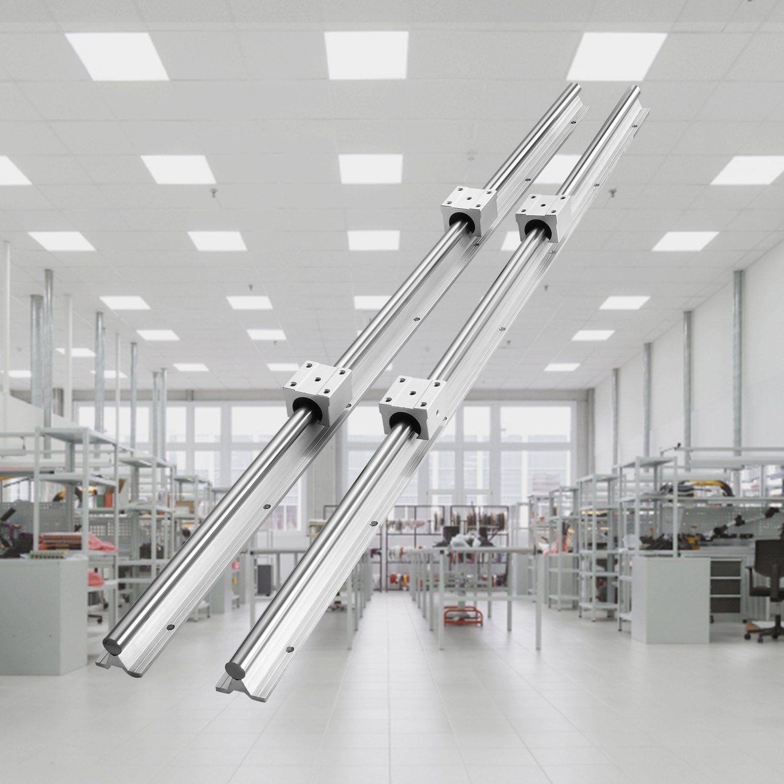 Saw Accessories: VEVOR Linear Guide Rail Set, SBR20 800mm, 2 PCS 31.5 in/800 mm SBR20 Guide Rails and 4 PCS SBR20UU Slide Blocks, Linear Rails and Bearings Kit for Automated Machines DIY Project CNC Router Machines