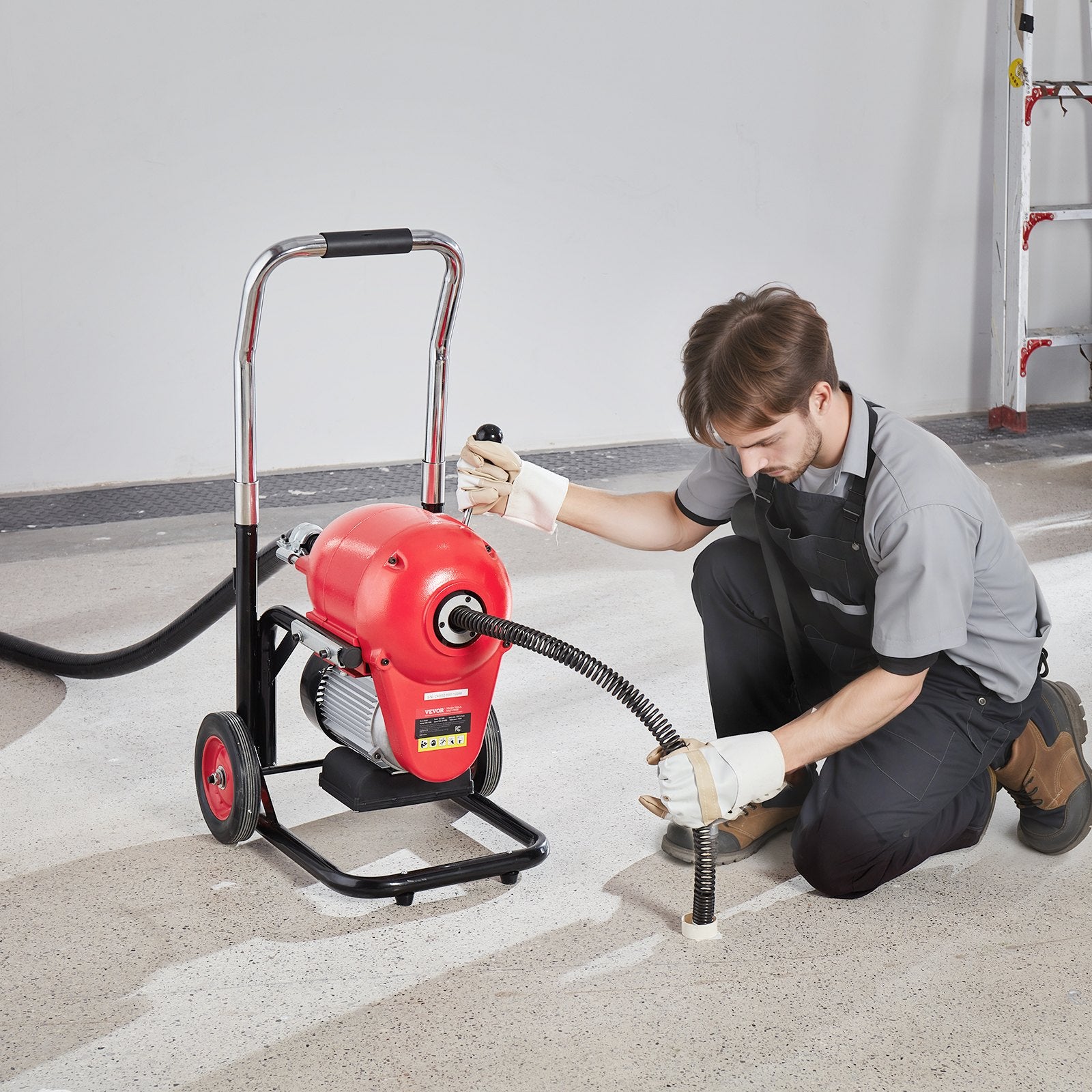 Gardening Tools: VEVOR Drain Cleaner Machine 120FT x 6/5" 1100W Sectional Snake Auger Manual Feed