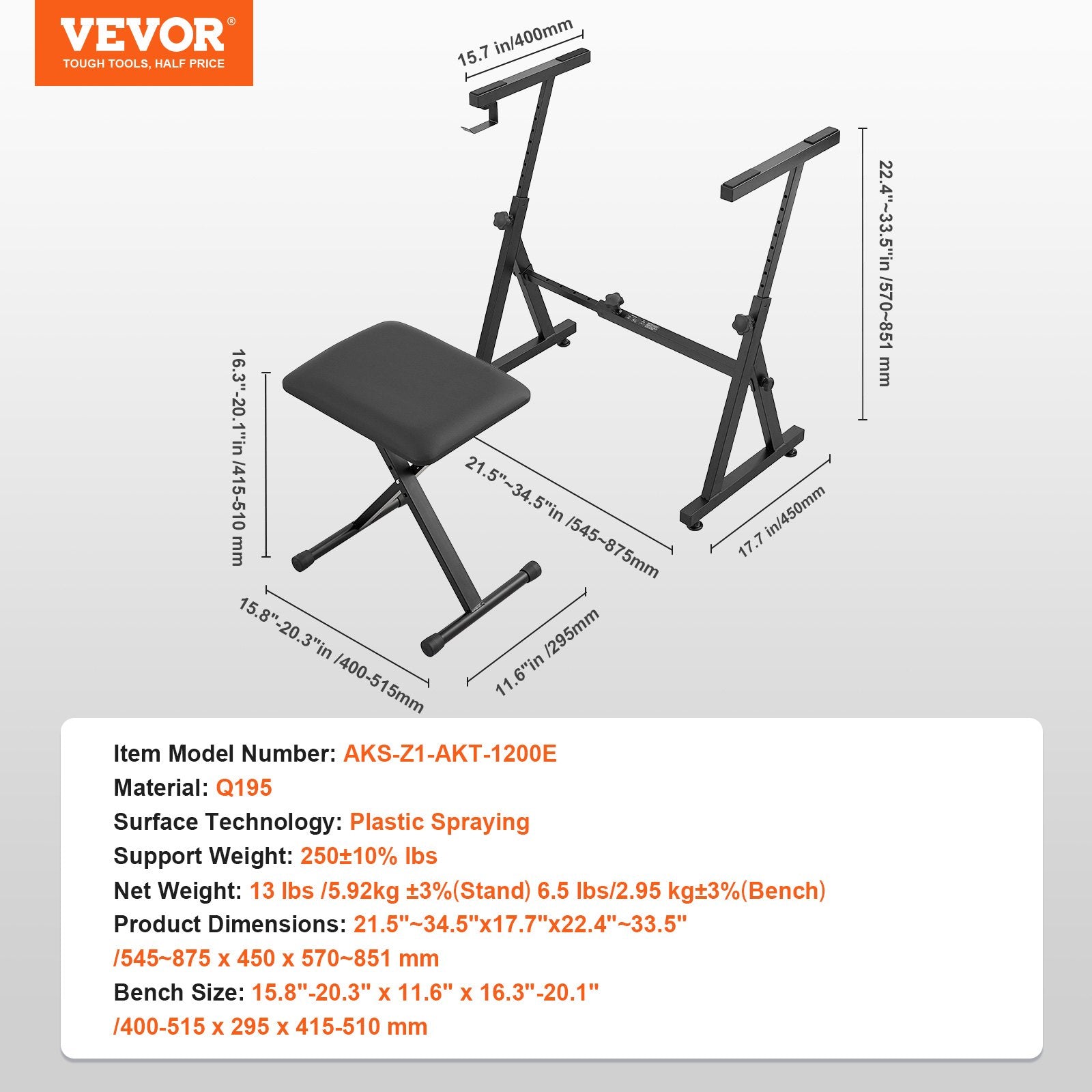 Musical Keyboards: VEVOR Piano Keyboard Stand and Bench Set, Z Style, Heavy-Duty Digital Piano Music Stand and Seat, 250 lbs Capacity with Adjustable Piano Bench Width Height Wheels, Fits for 54-88 Key Electric Pianos