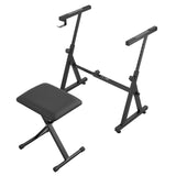 Musical Keyboards: VEVOR Piano Keyboard Stand and Bench Set, Z Style, Heavy-Duty Digital Piano Music Stand and Seat, 250 lbs Capacity with Adjustable Piano Bench Width Height Wheels, Fits for 54-88 Key Electric Pianos