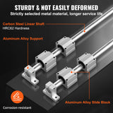 Automotive Repair & Speciality Tools: VEVOR Linear Guide Rail Set, SFC20 1200mm, 2 PCS 47.2 in/1200 mm SFC20 Guide Rails 4 PCS SC20 Slide Blocks 4 PCS Rail Supports, Linear Rails and Bearings Kit for Automated Machines CNC DIY Project