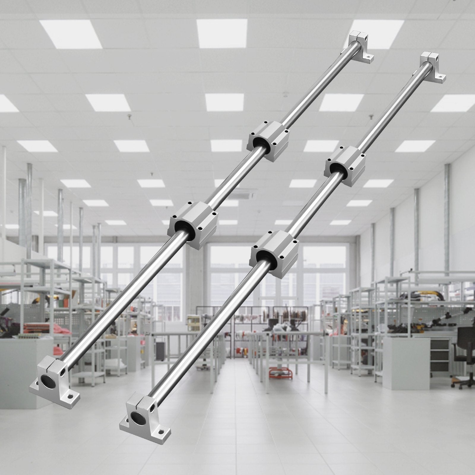 Automotive Repair & Speciality Tools: VEVOR Linear Guide Rail Set, SFC20 1200mm, 2 PCS 47.2 in/1200 mm SFC20 Guide Rails 4 PCS SC20 Slide Blocks 4 PCS Rail Supports, Linear Rails and Bearings Kit for Automated Machines CNC DIY Project