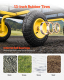 Spreaders & Wheelbarrows: VEVOR 1400 Lbs Steel Garden Cart, Heavy Duty Pullable Garden Wagon Yard Cart, 2 in 1 Outdoor Metal Utility Wagon Yard Trailer with 13" All Terrain Tires, Mesh Removable Sides and 180°Rotating Handle