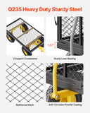Spreaders & Wheelbarrows: VEVOR 500 Lbs Steel Garden Cart, Heavy Duty Garden Wagon Cart Pullable on Wheels, Metal Yard Utility Wagon Carts with 10" All Terrain Tires, Mesh Removable Sides and 180°Rotating Handle
