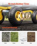 Spreaders & Wheelbarrows: VEVOR 500 Lbs Steel Garden Cart, Heavy Duty Garden Wagon Cart Pullable on Wheels, Metal Yard Utility Wagon Carts with 10" All Terrain Tires, Mesh Removable Sides and 180°Rotating Handle