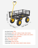 Spreaders & Wheelbarrows: VEVOR 500 Lbs Steel Garden Cart, Heavy Duty Garden Wagon Cart Pullable on Wheels, Metal Yard Utility Wagon Carts with 10" All Terrain Tires, Mesh Removable Sides and 180°Rotating Handle