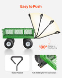 Kitchen & Dining Trolleys: VEVOR 680 Lbs Steel Garden Cart on Wheels, Heavy Duty Garden Wagon Cart Pullable, Metal Outdoor Utility Yard Wagon Carts with 10" Tires, Mesh Removable Sides and 180°Rotating Handle