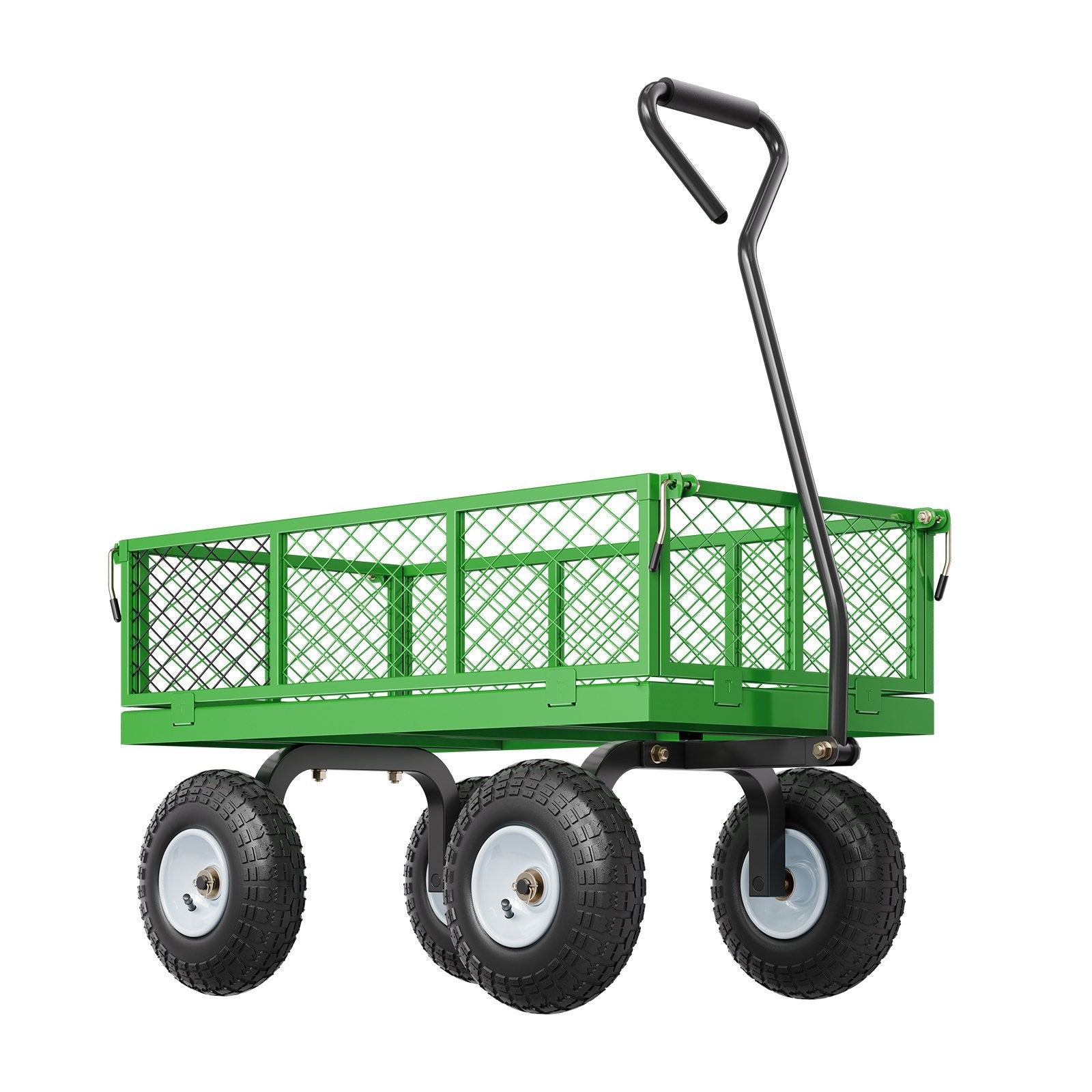 Kitchen & Dining Trolleys: VEVOR 680 Lbs Steel Garden Cart on Wheels, Heavy Duty Garden Wagon Cart Pullable, Metal Outdoor Utility Yard Wagon Carts with 10" Tires, Mesh Removable Sides and 180°Rotating Handle
