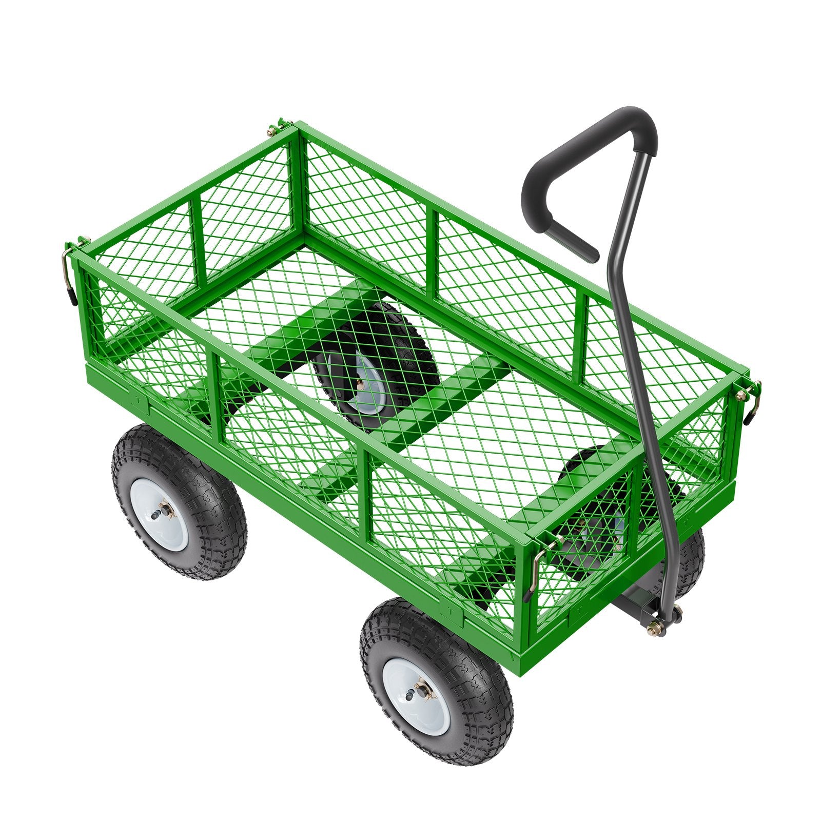 Kitchen & Dining Trolleys: VEVOR 680 Lbs Steel Garden Cart on Wheels, Heavy Duty Garden Wagon Cart Pullable, Metal Outdoor Utility Yard Wagon Carts with 10" Tires, Mesh Removable Sides and 180°Rotating Handle