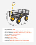 Kitchen & Dining Trolleys: VEVOR 900 Lbs Heavy Duty Steel Garden Cart, Garden Wagon Cart on Wheels, Outdoor Metal Yard Utility Wagon Carts with 10" Tires and Mesh Removable Sides(Convert to Flatbed) and 180°Rotating Handle