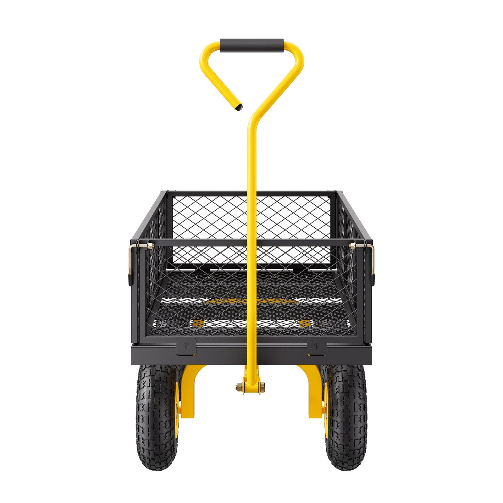 Kitchen & Dining Trolleys: VEVOR 900 Lbs Heavy Duty Steel Garden Cart, Garden Wagon Cart on Wheels, Outdoor Metal Yard Utility Wagon Carts with 10" Tires and Mesh Removable Sides(Convert to Flatbed) and 180°Rotating Handle