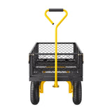 Kitchen & Dining Trolleys: VEVOR 900 Lbs Heavy Duty Steel Garden Cart, Garden Wagon Cart on Wheels, Outdoor Metal Yard Utility Wagon Carts with 10" Tires and Mesh Removable Sides(Convert to Flatbed) and 180°Rotating Handle