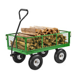 Kid's Tables, Chairs & Seats: VEVOR 900 Lbs Steel Garden Cart on Wheels, Heavy Duty Pullable Garden Wagon Yard Cart, Outdoor Metal Utility Wagon with 10" Tires and Mesh Removable Sides(Convert to Flatbed), and 180°Rotating Handle