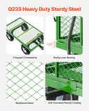Kid's Tables, Chairs & Seats: VEVOR 900 Lbs Steel Garden Cart on Wheels, Heavy Duty Pullable Garden Wagon Yard Cart, Outdoor Metal Utility Wagon with 10" Tires and Mesh Removable Sides(Convert to Flatbed), and 180°Rotating Handle