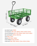 Kid's Tables, Chairs & Seats: VEVOR 900 Lbs Steel Garden Cart on Wheels, Heavy Duty Pullable Garden Wagon Yard Cart, Outdoor Metal Utility Wagon with 10" Tires and Mesh Removable Sides(Convert to Flatbed), and 180°Rotating Handle