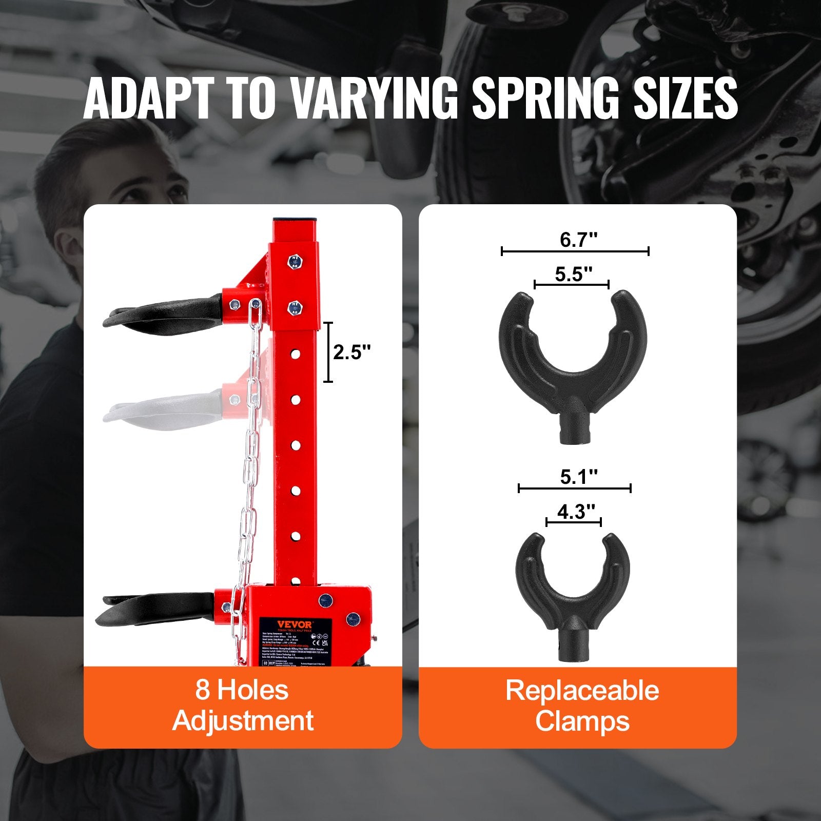 Automotive Repair & Speciality Tools: VEVOR Strut Spring Compressor, 4.5 Ton/9920 LBS Hydraulic Jack Capacity, 1 Ton Rated Compression Force, Auto Strut Coil Spring Compressor Tool, Hydraulic Spring Compressor for Strut Spring Removing