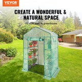 Greenhouses & Accessories: VEVOR Walk-in Green House, 4.6 x 2.4 x  6.7 ft  Greenhouse with Shelves, Set Up in Minutes, High Strength PE Cover with Doors & Windows and Steel Frame, Suitable for Planting and Storage, Green
