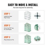 Greenhouses & Accessories: VEVOR Walk-in Green House, 4.6 x 2.4 x  6.7 ft  Greenhouse with Shelves, Set Up in Minutes, High Strength PE Cover with Doors & Windows and Steel Frame, Suitable for Planting and Storage, Green