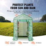 Greenhouses & Accessories: VEVOR Walk-in Green House, 4.6 x 2.4 x  6.7 ft  Greenhouse with Shelves, Set Up in Minutes, High Strength PE Cover with Doors & Windows and Steel Frame, Suitable for Planting and Storage, Green