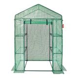 Greenhouses & Accessories: VEVOR Walk-in Green House, 4.6 x 2.4 x  6.7 ft  Greenhouse with Shelves, Set Up in Minutes, High Strength PE Cover with Doors & Windows and Steel Frame, Suitable for Planting and Storage, Green