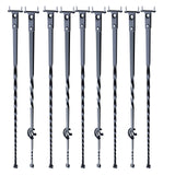 Building Toys: VEVOR Staircase Metal Balusters, 44'' x 1/2" Galvanized Steel Decorative Banister Spindles, 10 Pack Deck Baluster with Hollow Single Baskets, Twists, Spiral Stair Railing w/ Shoes & Screws
