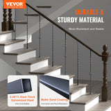 Building Toys: VEVOR Staircase Metal Balusters, 44'' x 1/2" Galvanized Steel Decorative Banister Spindles, 10 Pack Deck Baluster with Hollow Single Baskets, Twists, Spiral Stair Railing w/ Shoes & Screws