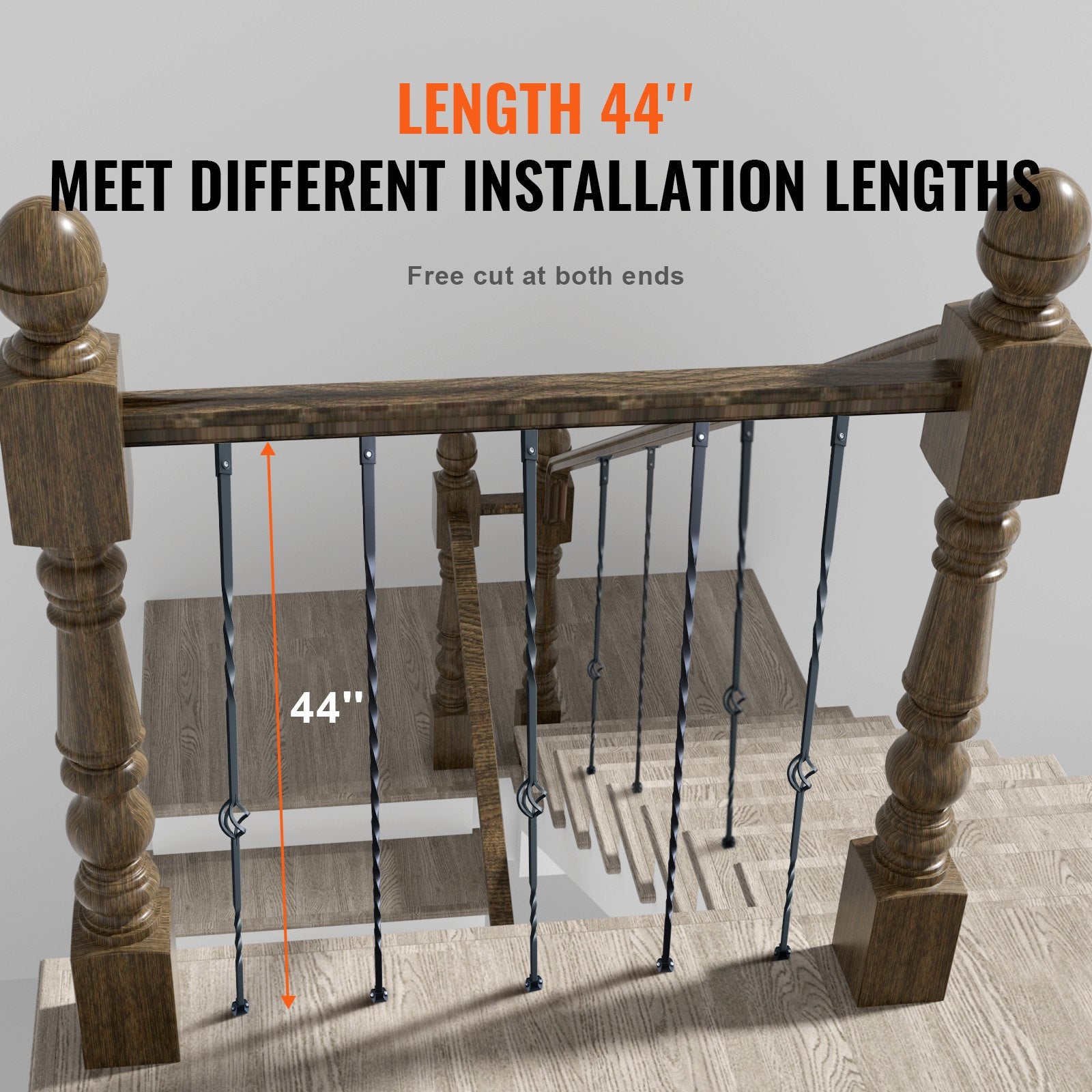 Building Toys: VEVOR Staircase Metal Balusters, 44'' x 1/2" Galvanized Steel Decorative Banister Spindles, 10 Pack Deck Baluster with Hollow Single Baskets, Twists, Spiral Stair Railing w/ Shoes & Screws