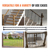 Building Toys: VEVOR Staircase Metal Balusters, 44'' x 1/2" Galvanized Steel Decorative Banister Spindles, 10 Pack Deck Baluster with Hollow Single Baskets, Twists, Spiral Stair Railing w/ Shoes & Screws