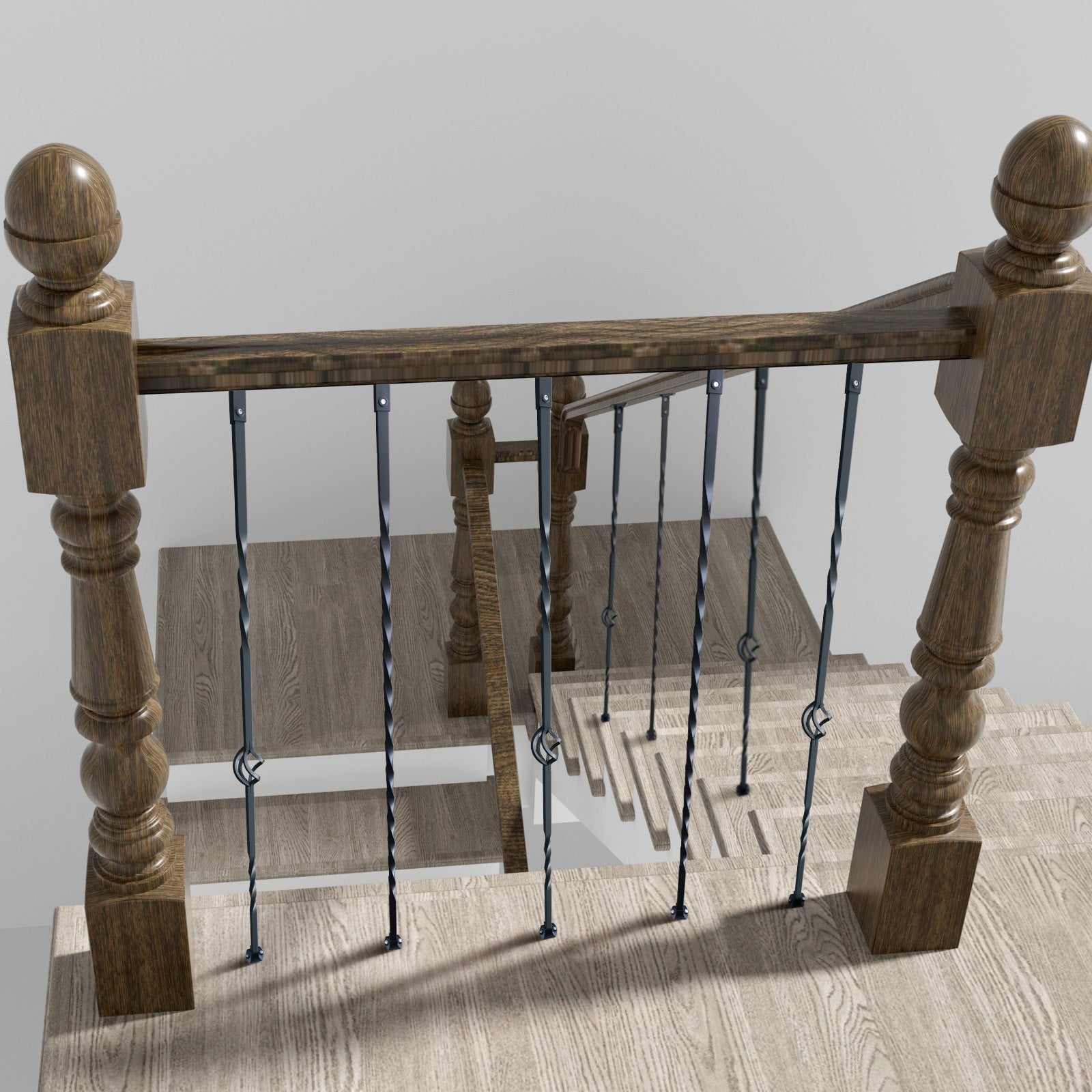 Building Toys: VEVOR Staircase Metal Balusters, 44'' x 1/2" Galvanized Steel Decorative Banister Spindles, 10 Pack Deck Baluster with Hollow Single Baskets, Twists, Spiral Stair Railing w/ Shoes & Screws
