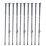 Building Toys: VEVOR Staircase Metal Balusters, 44'' x 1/2" Galvanized Steel Decorative Banister Spindles, 10 Pack Deck Baluster with Hollow Single Baskets, Twists, Spiral Stair Railing w/ Shoes & Screws