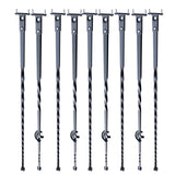 Building Toys: VEVOR Staircase Metal Balusters, 44'' x 1/2" Galvanized Steel Decorative Banister Spindles, 10 Pack Deck Baluster with Hollow Single Baskets, Twists, Spiral Stair Railing w/ Shoes & Screws