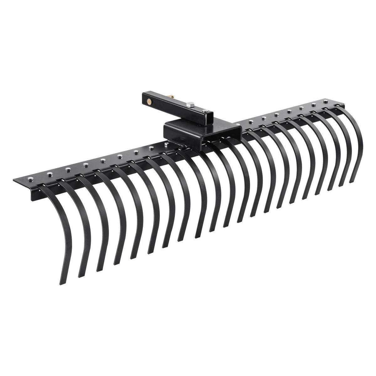 Tow Behind Landscape Rake, 1.5m Tow Dethatcher with 21 Steel Coil Tines, Lawn Dethatcher Rake Attaches to 1.2m or 15m Toolbars and 3-point Suspension Systems, for Leaves, Pine Needles, and Grass