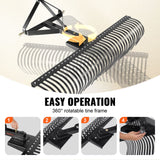 Chainsaws: VEVOR Tow Behind Dethatcher, 1.8m Tow Dethatcher with 36 Steel Tines, 3-Point Lawn Dethatcher Rake with Attachments for Tractor, Landscape Rake for Garden, Farm, Grass