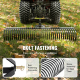 Chainsaws: VEVOR Tow Behind Dethatcher, 1.8m Tow Dethatcher with 36 Steel Tines, 3-Point Lawn Dethatcher Rake with Attachments for Tractor, Landscape Rake for Garden, Farm, Grass