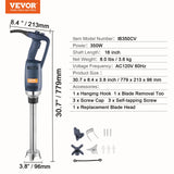 Food Mixers & Blenders: VEVOR Commercial Immersion Blender 350W Heavy Duty Hand Mixer for Soup Sauces