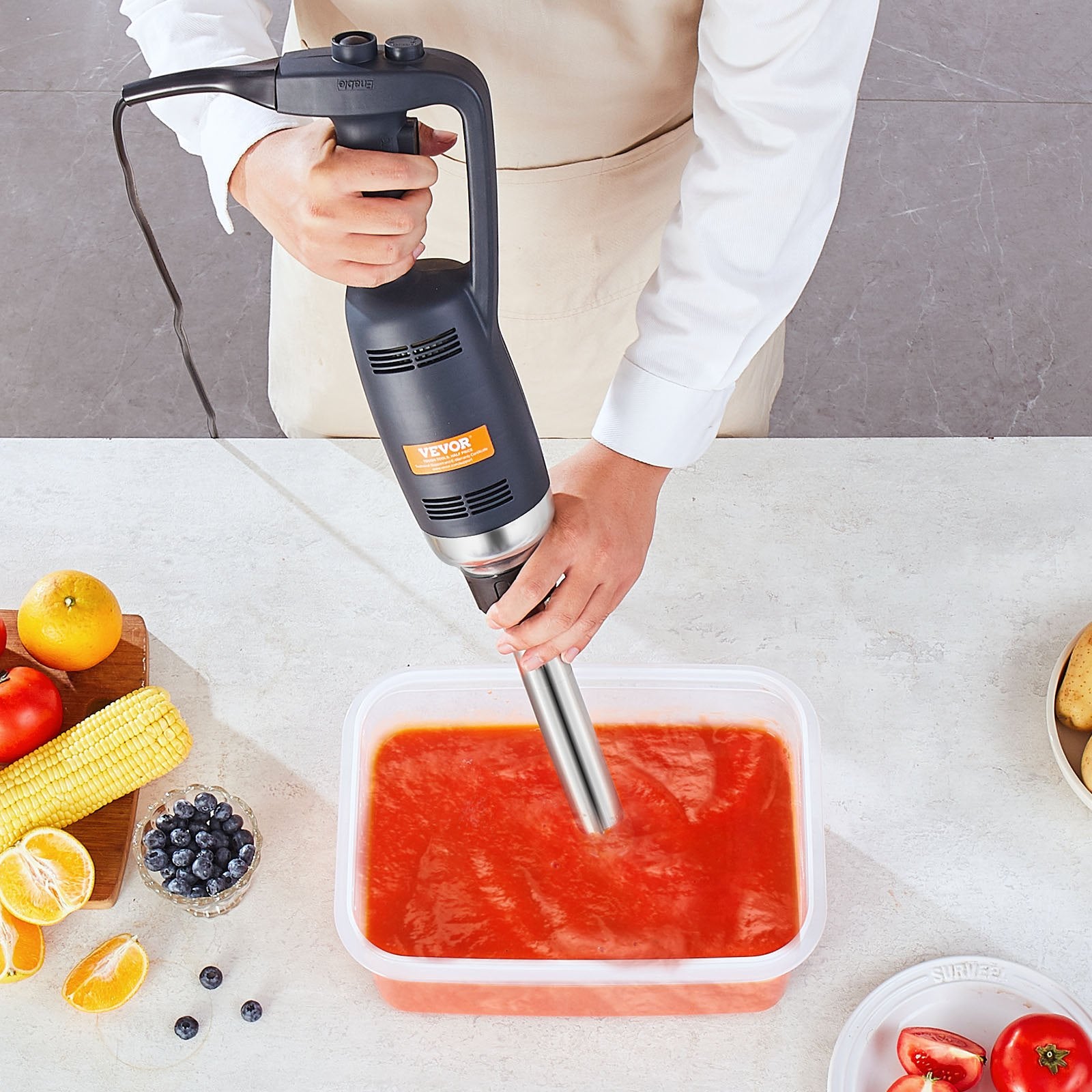 Commercial Cleaning Equipment: VEVOR Commercial Immersion Blender, 350W Heavy Duty Hand Mixer, 12 inch Stepless Variable Speed Mixer with Stainless Steel Blade, Multi-Purpose Portable Mixer for Soup, Sauces, Mashed Potatoes, Cream