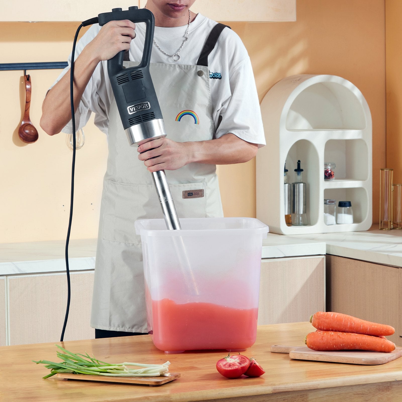 Professional Stick Blender, 500W Powerful Handheld Mixer, Adjustable Speed with Stainless Steel Blade, Versatile Hand Mixer for Soups, Smoothies, Purees, and Baby Food