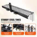 Bicycle Stands & Storage: VEVOR Tow Behind Landscape Rake, 1.8m Tow Dethatcher with 32 Steel Tines, Lawn Dethatcher Rake Attaches to Category 1, 3 Point Hitch for Tractor, for Leaves, Pine Needles, Straw, and Grass