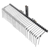 Bicycle Stands & Storage: VEVOR Tow Behind Landscape Rake, 1.8m Tow Dethatcher with 32 Steel Tines, Lawn Dethatcher Rake Attaches to Category 1, 3 Point Hitch for Tractor, for Leaves, Pine Needles, Straw, and Grass
