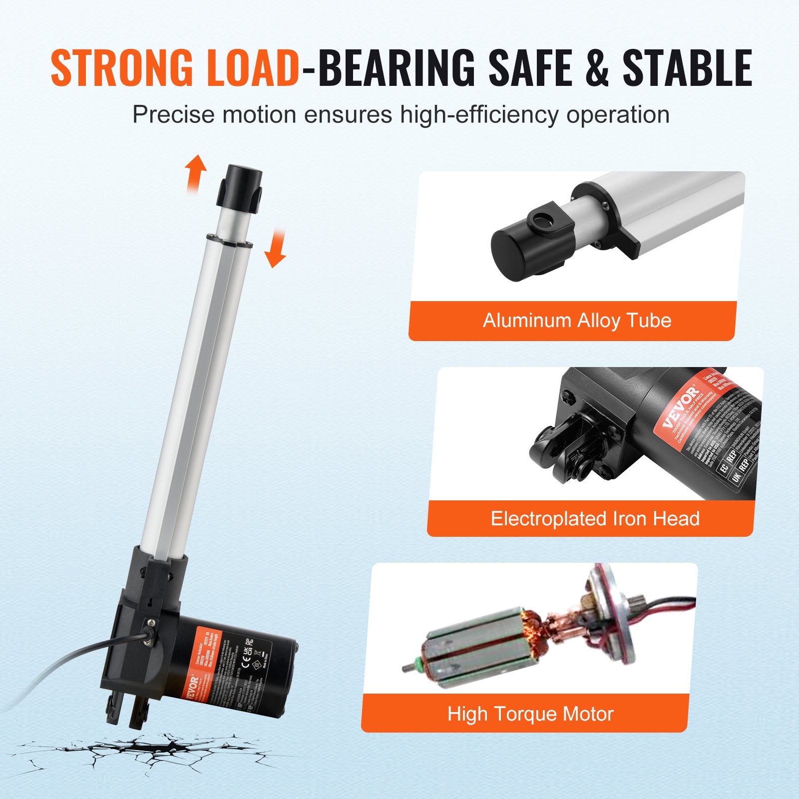 Animal Traps: VEVOR Linear Actuator 12V, 10 Inch Heavy Duty 1320lbs/6000N Linear Actuator, 0.19"/s Linear Motion Actuator with Mounting Bracket & IP44 Protection for Electric Door Industrial Machinery Vessels Cargo