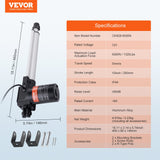 Animal Traps: VEVOR Linear Actuator 12V, 10 Inch Heavy Duty 1320lbs/6000N Linear Actuator, 0.19"/s Linear Motion Actuator with Mounting Bracket & IP44 Protection for Electric Door Industrial Machinery Vessels Cargo
