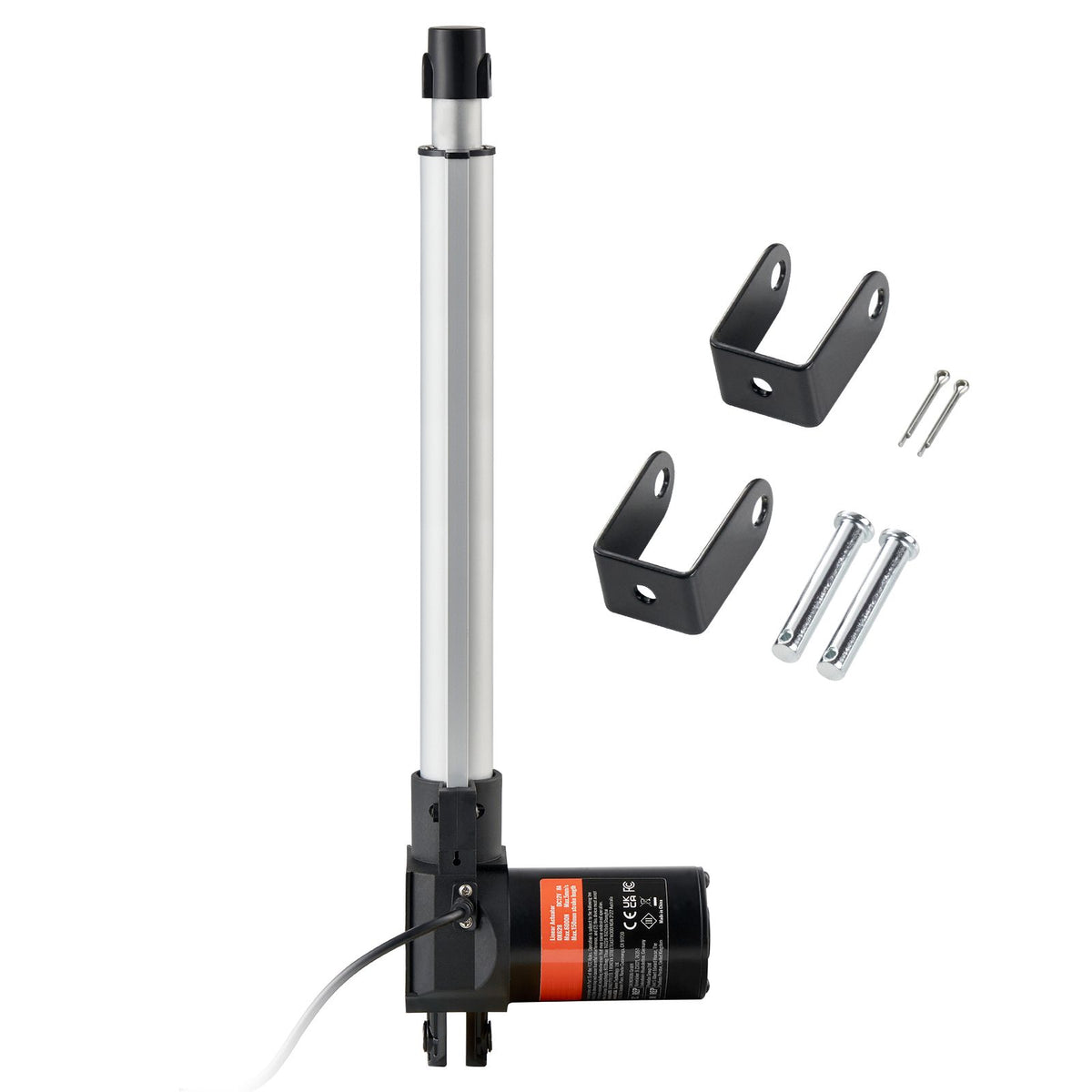 Linear Actuator 12V, 12 Inch Heavy Duty 1320lbs/6000N Linear Actuator, 0.19"/s Linear Motion Actuator with Mounting Bracket & IP44 Protection for Electric Door Industrial Machinery Vessels Cargo