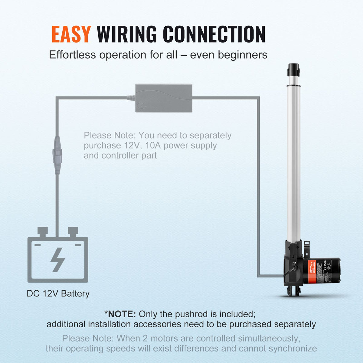 Linear Actuator 12V, 16 Inch Heavy Duty 1320lbs/6000N Linear Actuator, 0.19"/s Linear Motion Actuator with Mounting Bracket & IP44 Protection for Electric Door Industrial Machinery Vessels Cargo
