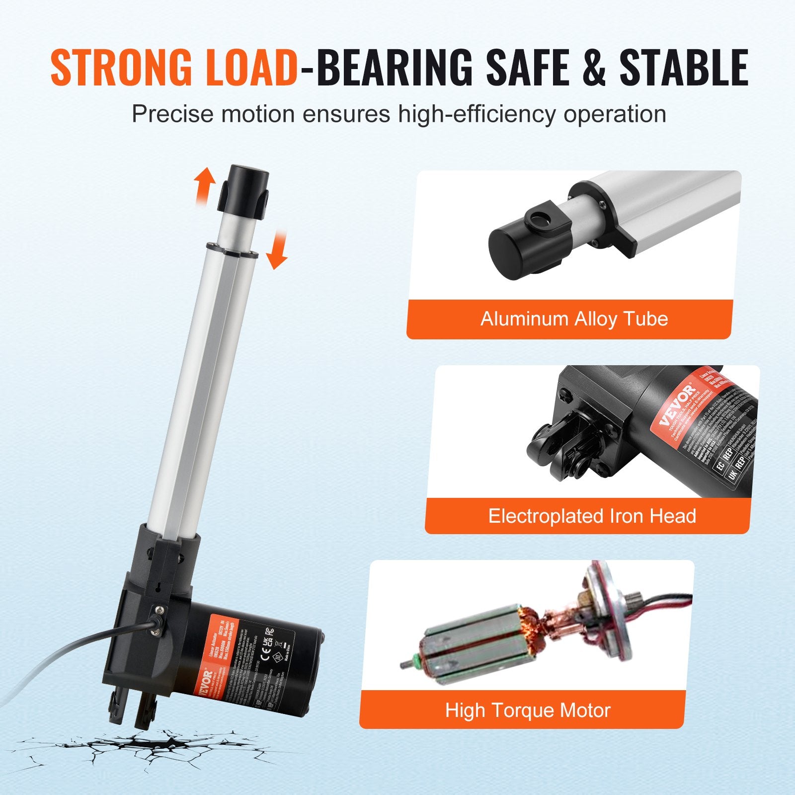 Animal Traps: VEVOR Linear Actuator 12V, 8 Inch Heavy Duty 1320lbs/6000N Linear Actuator, 0.19"/s Linear Motion Actuator with Mounting Bracket & IP44 Protection for Electric Door Industrial Machinery Vessels Cargo