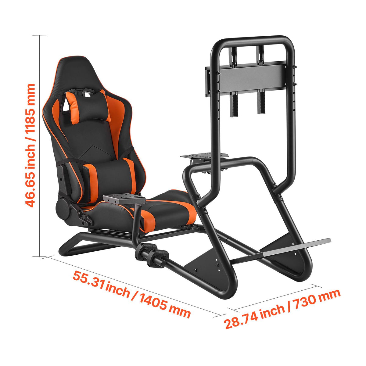 Racing Wheel Stand, Heavy-Duty Simulator Cockpit Steering Wheel Stand with Monitor Stand, Fit Logitech G25,G27,G29,G920,G923, Thrustmaster T300RS,TX F458,T500RS,T3PA-PRO (F1/GT) and CSR Pedals