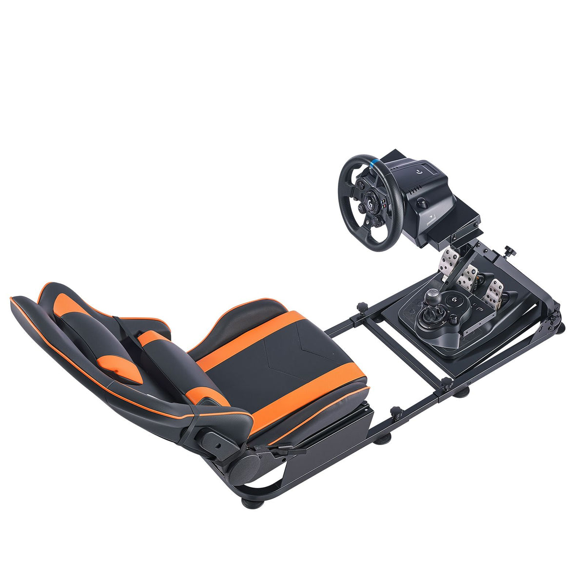 Racing Wheel Stand, Heavy-Duty Simulator Cockpit Steering Stand with Dual-Rail Dual-Arm, Fit Logitech G25,G27,G29,G920,G923, Thrustmaster T300RS,TX F458,T500RS,T3PA-PRO (F1/GT) and CSR Pedals