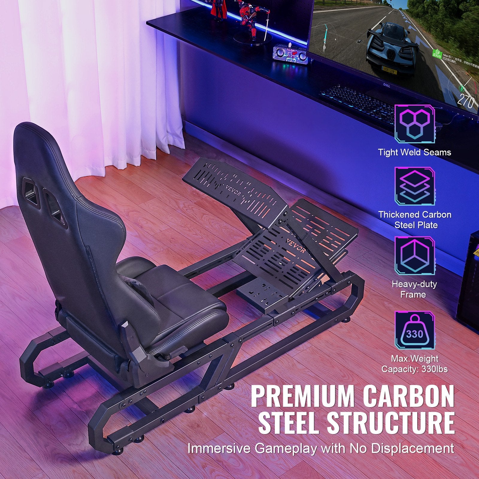 Automotive Parts: VEVOR Heavy Duty Racing Wheel Stand for Logitech G923/G920/G29 Max330LBS Compact